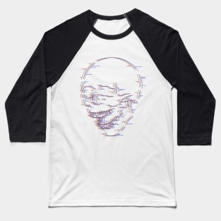 Glitch Skull (Black Base) Baseball T-Shirt